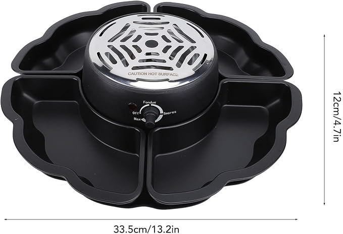 2 in 1 Smores Maker Tabletop, Flameless Electric Roaster, 4 Detachable Trays & 4 Roasting Forks, Gift Set & Date Night Idea. Movie Night Supplies & Housewarming Gift