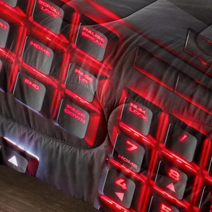 Gaming Comforter for Boys Teens,Game Bedding Sets Full,Kids Gamer Comforter Set,Video Game Bedroom Decor,Gamepad Controller Duvet Insert All Season 3 Piece 1 Comforter and 2 Pillowcases
