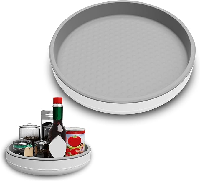 1 Pack 10 Inch Non-Skid Lazy Susan Turntable Organizers - Spinning Rack for Pantry Organization and Storage, Kitchen, Cabinet, Fridge, Bathroom Vanity, Countertop, Under Sink Organizing, Spice Rack