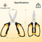 8” Ultra Sharp Kitchen Shears Heavy Duty - Stainless Steel Kitchen Shears for Food, Dishwasher Safte Kitchen Scissors for Meat Cutting, Ideal Gift for Father's Day | food scissors dishwasher safe, scissors all purpose, heavy duty scissors, metal shears...