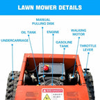 DIGMIGHT9 HP Gas RC Robotic Lawn Mower with Snow Plow - Remote Control Lawn Mower Robot, 600m Range, 21.6" Cutting Width for Slopes, Orchards & Commercial Use (Orange)