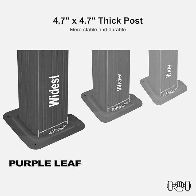 PURPLE LEAF 12' X 24' Outdoor Large Gazebo with Galvanized Steel and Light for Lawn and Garden Permanent Hardtop Gazebo Grey