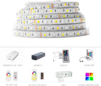 BTF-LIGHTING 5050 RGBW RGB+Cool White(6000K-7000K) 150RGB+150White LED Tape Light 5m 16.4ft 60LED/m Multi-Colored IP30 10mm Width FPCB DC12V for Bedroom Home Decoration(No Adapter or Controller)