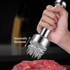 Stainless Steel Meat Tenderizer Tool, 21 Sharp Needles, Meat Piercing, Tenderizing Steak, Beef, Chicken, Pork, Barbecue, Marinating, Small Meat Grinder