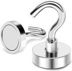 MIKEDE Magnetic Hooks Heavy Duty, 40 Lbs Magnet with Hooks for Cruise Cabins, Strong Magnets Neodymium for Hanging, Magnetic Wall Hooks for Refrigerator, Locker Decoration, Workplace -10Pack