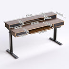 Electric Standing Desk, Multifunctional Standing Desk Adjustable Height, 63 * 24 Standing Desk with 4 Drawers, Ergonomic Adjustable Standing Desk with Keyboard Tray, Rustic Brown