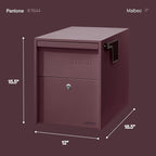 Adoorn Lockable Post Mount Mailboxes for Outside - Large Anti-Theft Locking Mailbox for Packages and Letters - Weatherproof Construction - Durable Steel - 15.5" H x 12" W x 18.5" D - Malbec