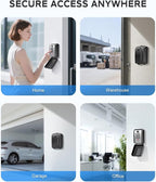 Wall-Mounted Key Lock Box, 12 Digit Combination Lock Box for Keys with Code, Large Capacity & Weatherproof Outdoor Lockbox, Key Safe Storage Lock Box for Home, Office, Garage, Sliver