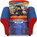 Delta Children Upholstered Chair with PAW Patrol Graphics, Wood Frame, Plush Foam Padding, Side Pockets, for Toddlers and Kids