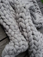 Chunky Knit Blanket Soft Handmade Knitting Throw for Bedroom Sofa Decor Super(Light Gray 47"x60")