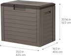IRIS USA 35 Gallon Outdoor Deck Box, Lockable, Weather-Resistant, Brown | UV-Protected, Waterproof Resin, Patio Storage for Cushions, Garden Tools & Packages