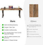Desk / 55 inches,Solid Wood Desk Classical Style Home Office Desks/New Chinese Style Computer Table/Wooden Desk/Brown Desk (Brown-Z)