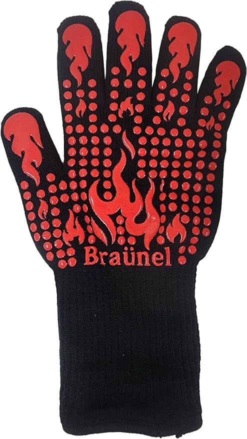 BBQ Gloves, 1472 Degree F Heat Resistant Grilling Gloves Silicone Non-Slip Oven Gloves Long Kitchen Gloves for Cooking, Barbecue, Baking, Cutting and More
