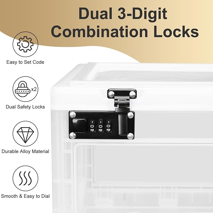 Lalifebuss Large Lock Box for Personal Items, 24 Litre Combination Lockable Storage Box for Office Locker/School/Medicine/Snacks/Phone Jail/Electronic/Home