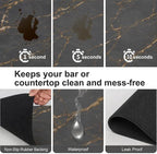 ZLR Coffee Bar Mat for Keurig & Nespresso, 12"x16" Small, Marble Gray | Absorbent Dish Drying Mat, Stain-Hiding PU Leather Top, Non-Slip Rubber Back, Heat-Resistant, Fits Frother & Pour-Over