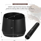 IAOSEN Knock Box 6 Inch Extra Large Capacity Design Espresso Knock Box Shock-absorbent Knock Box Espresso with Removable Knock Bar and Non-Slip Base Espresso Accessories for Home/Office