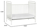 Namesake Abigail 3-in-1 Convertible Metal Crib in Washed White, Greenguard Gold Certified