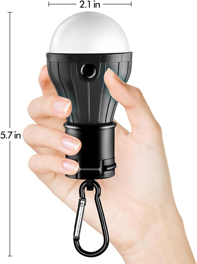 FLY2SKY Tent Lamp 5 Packs Portable Tent Light Clip Hook Hurricane Emergency Lights LED Camping Light Bulb Camping Tent Lantern Equipment for Camping Hiking Backpacking Fishing Outage | Battery Powered LED Tent Lights Bulbs Outdoor Camping Essentials fo...