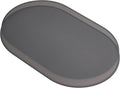 LINE+ARC Waterproof, Stain-Resistant, Heat-Safe Silicone Degrē Placemats (20.5x13, Set of 2 Smoke) 3mm-High Rim Adults Babies Easy-to-Clean Washable Oval Modern Non-Slip Large Dining Table Mats