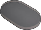 LINE+ARC Waterproof, Stain-Resistant, Heat-Safe Silicone Degrē Placemats (20.5x13, Set of 2 Smoke) 3mm-High Rim Adults Babies Easy-to-Clean Washable Oval Modern Non-Slip Large Dining Table Mats