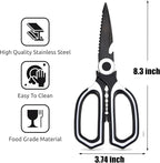 OMDAR 3-Pack Titanium Coated Kitchen Scissors – Rust-Resistant, Includes Magnetic Safety Cover for Easy Magnetic Mounting