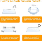 45 " Round Dia Clear Table Protector Tablecloth Cover Desk Top Pad Mat for Glass Furniture Kitchen Coffee Marble End Bed Sofa Side Bistro Bar Night Stand Corner Dinner Table Thick Plastic PVC Vinyl