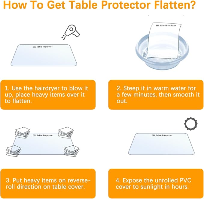 45 " Round Dia Clear Table Protector Tablecloth Cover Desk Top Pad Mat for Glass Furniture Kitchen Coffee Marble End Bed Sofa Side Bistro Bar Night Stand Corner Dinner Table Thick Plastic PVC Vinyl