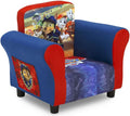 Delta Children Upholstered Chair with PAW Patrol Graphics, Wood Frame, Plush Foam Padding, Side Pockets, for Toddlers and Kids