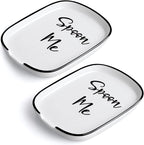 Ceramic Spoon Rest for Stove Top, Large Spoon Holder for Kitchen Counter, Coffee Spoon Rest, Heat-Resistant Cooking Utensil Rest, Modern Kitchen Decor, Set of 2