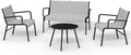 EAST OAK 4-Piece Patio Furniture Set, Waterproof Outdoor Furniture Set, Patio Sofa with Coffee Table for Balcony or Porch, 4 Seats Patio Conversation Sets for Backyard in Grey
