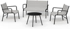 EAST OAK 4-Piece Patio Furniture Set, Waterproof Outdoor Furniture Set, Patio Sofa with Coffee Table for Balcony or Porch, 4 Seats Patio Conversation Sets for Backyard in Grey