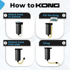 The Kong Skinny Can - Portable Coozie or Bottle Cooler/Cup With Detachable, Expandable, Hose To Funnel Your Drink (Black)