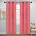 Easy-Going Blackout Curtains for Bedroom, Solid Thermal Insulated Grommet and Noise Reduction Window Drapes, Room Darkening Curtains for Living Room, 2 Panels(46x84 in, Pink)