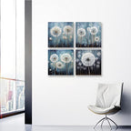 RUISHI Canvas Wall Art For Bathroom Abstract Dandelion Painting for Living Room Girls Bedroom Modern Abstract Flower Prints Artwork Home Office Decoration 12L x 12W