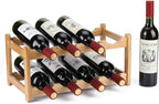 Wine Rack 8 Bottle 2-Tier Eco-Friendly Bamboo Wine Storage Easy-Assembly Space-Saving for Wine Lovers,Kitchen Wine Organizer for Countertop,Pantry, Home,Room Decor,Bar