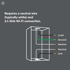 GE CYNC Smart Light Switch, Paddle Style, Neutral Wire Required, Bluetooth and 2.4 GHz Wi-Fi 4-Wire Switch, Compatible with Alexa and Google (6 Pack), White
