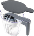 Stackable 10-Piece Measuring Cups and Spoons Set with Lids | BPA-free & dishwasher safe. Kitchen gadgets for cooking & baking. Dust-proof nested utensils for dry or liquid food.