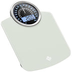 ZENO Hybrid 2-in-1 Analog & Digital Weighing Scale for Body Weight up to 400lbs - Thick Tempered Glass - Extra Large Display - Easy to Read Digital Bathroom Scale - New - Frost White