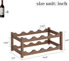 Wine Rack，Bamboo Wine Storage Cabinet Shelf，Countertop Wine Shelf- Freestanding Wine Holder for Kitchen & Pantry (Brown, 2-Tier)
