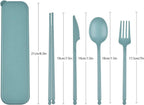 Travel Utensils with Case, Camping Rrusable Utensils Set with Case, Plastic Cutlery Set Forks Spoon Tableware, Portable Cutlery for Travel Picnic or Daily Use