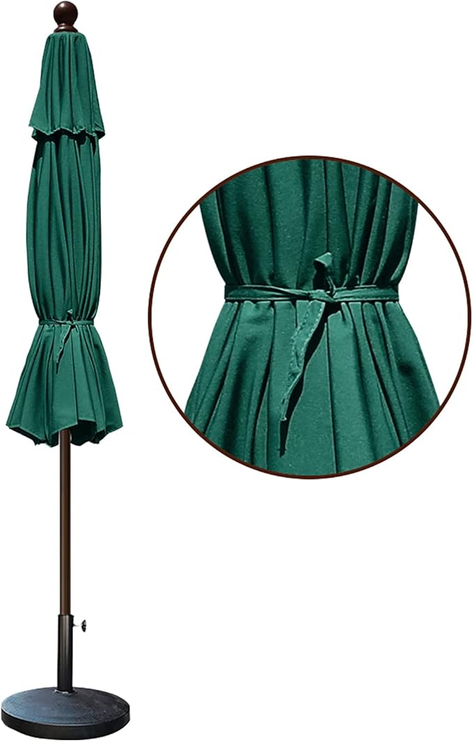 EliteShade USA 10-Year-Non-Fading 9Ft Market Umbrella Patio Umbrella Outdoor Table Umbrella with Ventilation, Forest Green