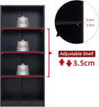 Sunon 4 Shelf Wood Bookcase Freestanding Display Shelf Adjustable Layers Bookshelf for Home Office Library Small Narrow Space (Black, 4-Layers)