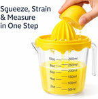 Manual Citrus Juicer with 10oz 300ml Measuring Cup, Lemon Lime Orange Reamer with Built-In Strainer, BPA Free Hand Squeezer with Pour Spout & Handle