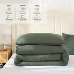 Emerald Green Comforter Twin Size, Modern Bedding Set for Girls/Women, Cute Soft & Lightweight Chic Microfiber Bed Sets, 2pc- 1 Comforter & 1 Pillowcase (66x90 Inches)