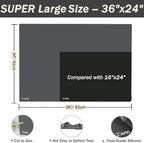 Extra Large Silicone Mat Kitchen Counter Heat Resistant Table Mat 36" x 24" | Place Mats Countertop Protector, Thick Placemats Washable Silicone Mats for Kitchen Counter Dining Table Mat, DarkGrey, Sapid