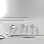 Korean Made Stainless Steel Silver Utensil Flatware Cutlery Korean Chopsticks and Spoons 4SET Gift for Mom, Stocking Stuffer