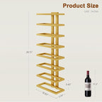 Hoctieon 8 Tier Wall Mount Wine Rack, Wall Racks for Wine Bottles Display and Storage, Hanging Bottle Organizer for Living Room, Dining Room, Wine Cellar, Bar, Gold