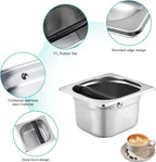 Stainless Steel Espresso Knock Box with Rubber Bar for Storing Underneath Most Espresso Machines