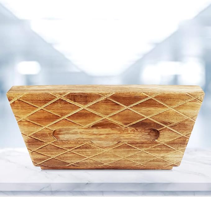 Modern Decorative Kleenex Box Cover – Wood Tissue Box Holder for Kitchen, Dining Room, Office – Cube Tissue Box Cover, Cute Wooden Kleenex Holder, Fits Square Tissue Boxes