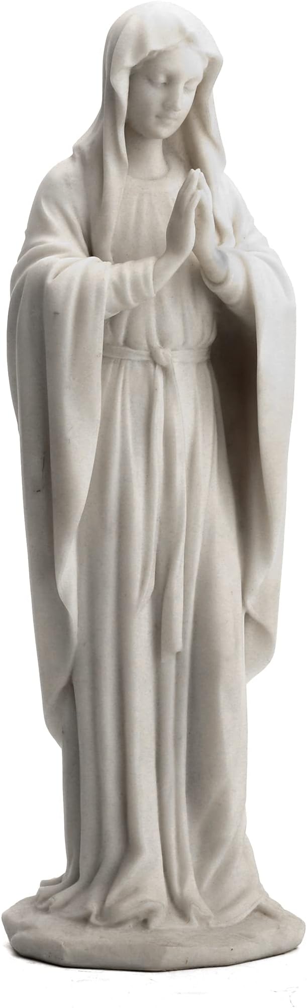 Veronese Design 11 3/4 Inch Virgin Mary The Blessed Mother Resin Statue Marble White Finish